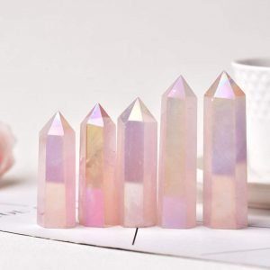Rose Aura Quartz Polished Point